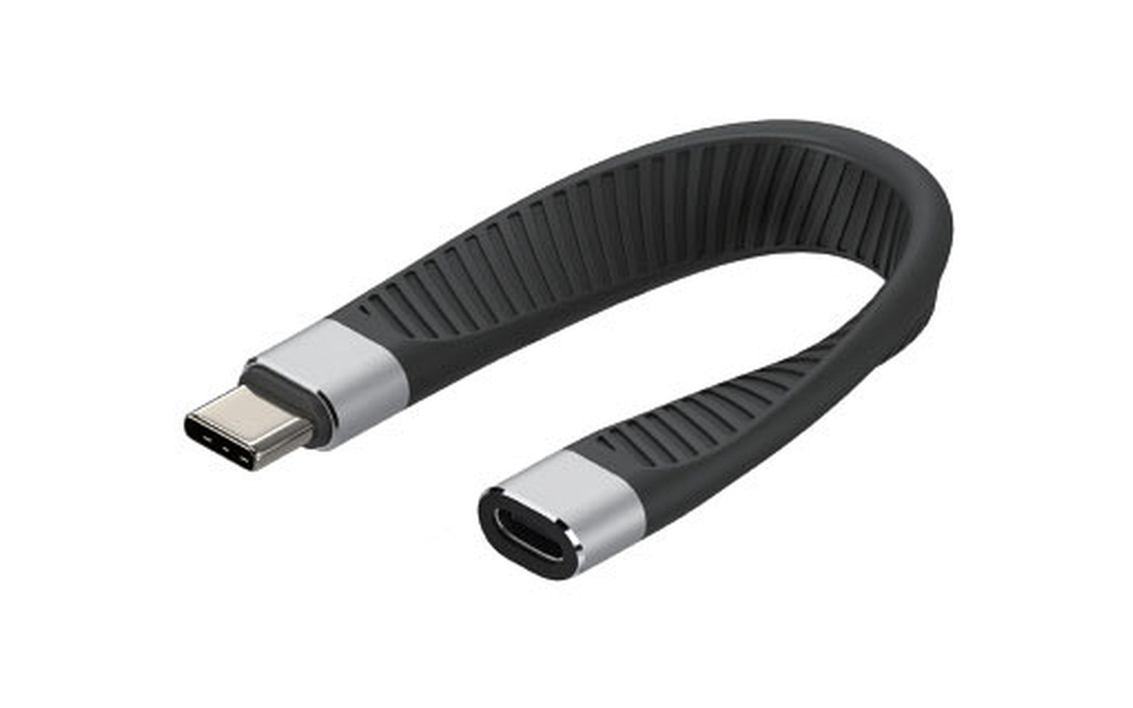 USB C male to USB C female flexible adapter